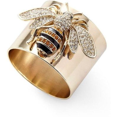 Damen Bienen Ring mit bunten Zirkonias Gold Plated Größe 59 (DR010326)