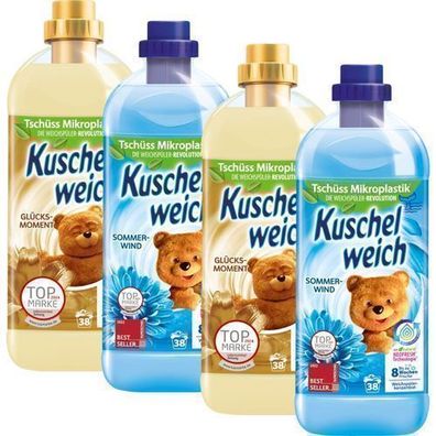 Kuschelweich Weichspüler Set 4x1l - Sanfte Frische aus Deutschland
