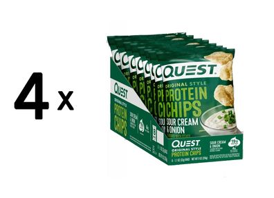 4 x Quest Nutrition Protein Chips (8x32g) Sour Cream and Onion