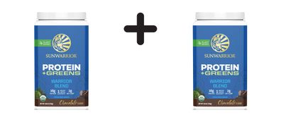 2 x Sunwarrior Warrior Blend + Greens Organic (750g) Chocolate