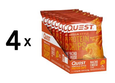 4 x Quest Nutrition Protein Tortilla Chips (8x32g) Nacho Cheese