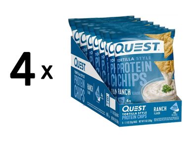 4 x Quest Nutrition Protein Tortilla Chips (8x32g) Ranch