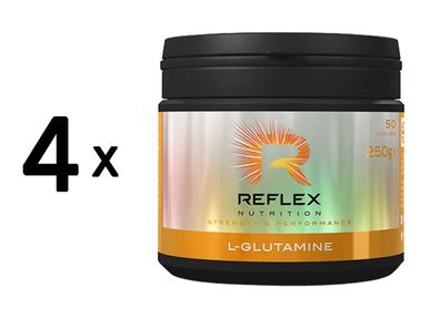 4 x Reflex Nutrition L-Glutamine (250g)