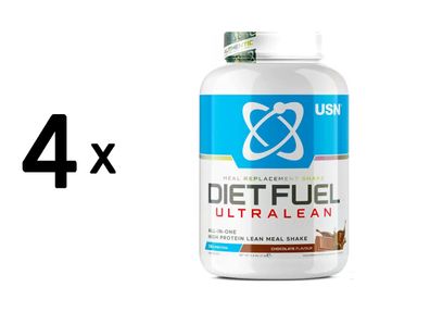 4 x USN Diet Fuel Ultralean (2000g) Chocolate
