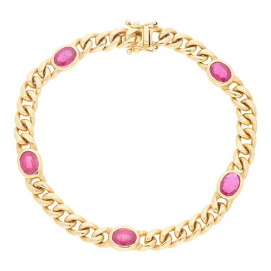 JuwelmaLux Armband 585 Gold mit Rubinen JL30-03-1623