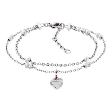 Tommy Hilfiger Armband Damen doppelreihig 2781011 Edelstahl, Herz