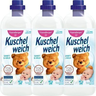Kuschelweich Sanft & Mild Weichspüler 3x1l