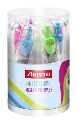 Aristo College Einsatzzirkel ohne Gelenk, 3 Neonfarben, sortiert