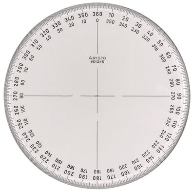 Aristo Vollkreis-Winkelmesser 360 Grad Durchmesser 120 mm, glasklar