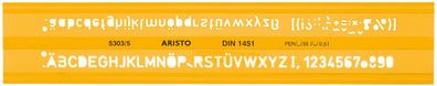 Aristo Schriftschablone gerade 5.0 mm DIN-1451/4, H-Profil, Mittelschrift