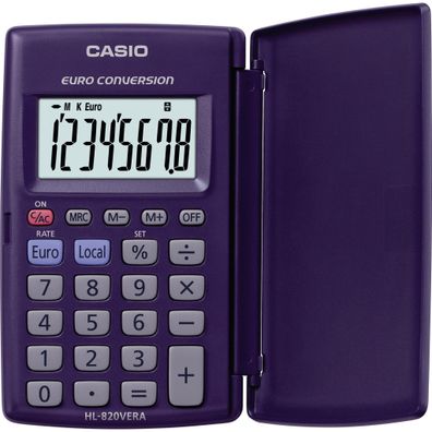 Casio Taschenrechner HL-820 VERA 8 Stellen, olar/Batterie, it Klappe