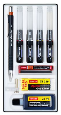 Aristo Tuschefüller mg1 pro Studio 4er-Set 9-teilig, Stärken 0.18/0.25/0.35/0.5 mm