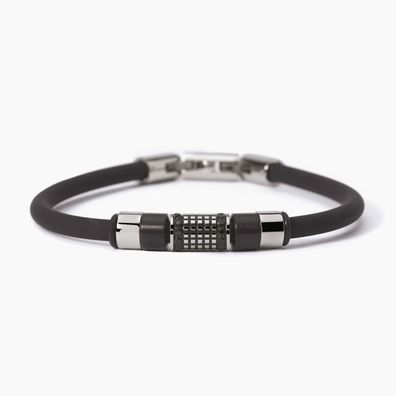 2 Jewels Armband Herren Silikon 232358 Street Edelstahl, Kristall