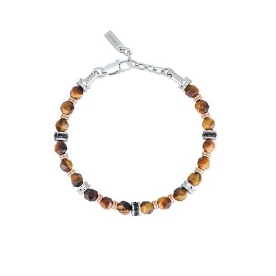 2 Jewels Armband 232191 Edelstahl, Tigerauge, PVD Beschichtung rosé