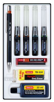 Aristo Tuschefüller mg1 pro Studio 4er-Set 9-teilig, Stärken 0.13/ 0.4/ 0.6/ 8 mm