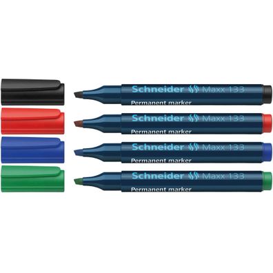 Schneider Permanent-Marker Maxx 133 4er Etui, farbig sortiert