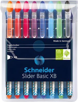 Schneider Kugelschreiber Slider Basic XB 8er Etui, farbig sortiert