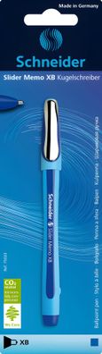Schneider Kugelschreiber Slider Memo XB Blisterkarte mit 1 Stück, blau