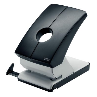 Novus Registraturlocher B 260, 60 Blatt lichtgrau/schwarz, Anschlagschiene