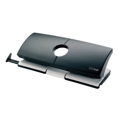 Novus Doppellocher B 425, bis 25 Blatt lichtgrau/schwarz, Vierfach Lochung