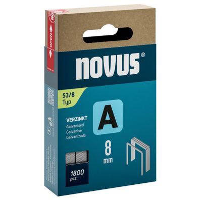 Novus Feindrahtklammern A Typ 53/8 VZ 1.800 Stück, Schenkellänge 8 mm