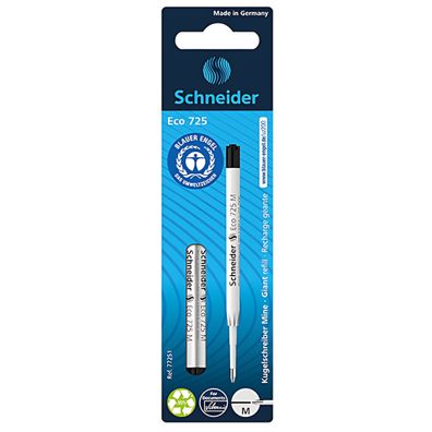 Schneider Kugelschreiber Mine Eco 725 M schwarz, Blisterkarte mit 2 Stück
