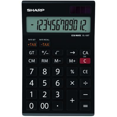 Sharp Tischrechner anzeigend EL-125 TWH 12 Stellen, Solar/Batterie