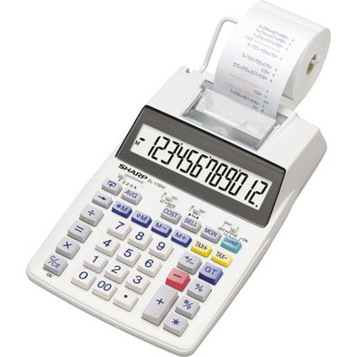 Sharp Tischrechner druckend EL-1750 V 12 Stellen, Netzteil optional