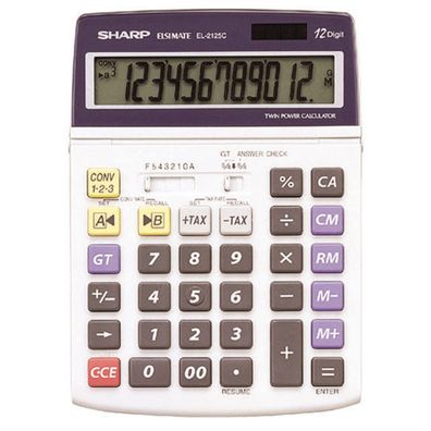 Sharp Tischrechner anzeigend EL-2125 C 12 Stellen, Solar/Batterie