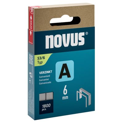 Novus Feindrahtklammern A Typ 53/6 1.800 Stück, Schenkellänge 6 mm