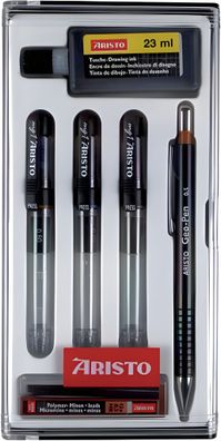 Aristo Tuschefüller mg1 College 3er-Set 6-teilig, Stärken 0.1/ 0.2/ 0.3 mm