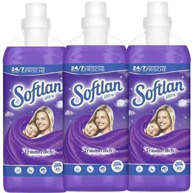 Softlan Traumfrisch 3D Weichspüler für 3x45 Wäschen