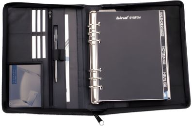 Zeitplaner A5 Leder schwarz BIND T 3-1 ohne Kalendarium RV