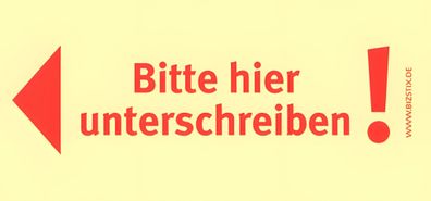 Haftnotizen "Bitte hier unterschreiben" - 75 x 35 mm, 5x 100 Blatt
