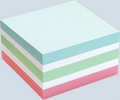 Büroring Haftnotiz Würfel pastell 75x75mm, 400 Blatt, FSC Quallität,