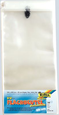 Flachbeutel PP 125x225x45 klar FOLIA 257/00 100St f. DL-Karte