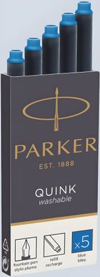 PARKER -5 QUINK Königsblau auswaschbar u löschbar auf Papier 1er Blist