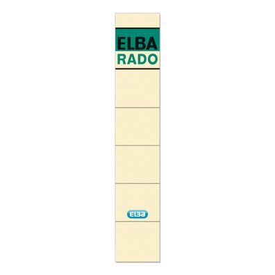ELBA Ordner-Rückenschild "rado" kurz, 5 cm, chamois, 10 Schildern