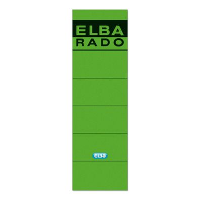 ELBA Ordner-Rückenschild "rado" kurz, 8 cm, grün, 10 Schildern