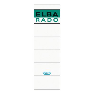 ELBA Ordner-Rückenschild "rado" kurz, 8 cm, weiß, Aufdruck, 10 Schild