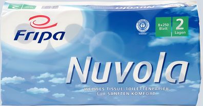 Toilettenpapier Nuvola 2-lagig hochweiß mit Blumenprägung