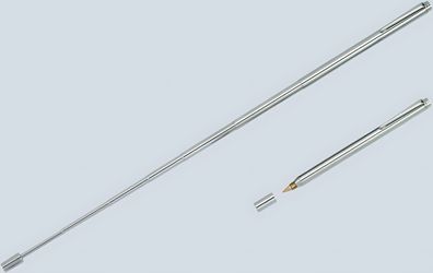 Teleskop-Kugelschreiber chrom 13cm lang, ausziehbar bis 62,5cm