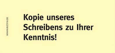 Haftnotizen 75 x 35 mm, gelb Kopie unseres Schreibens zu Ihrer