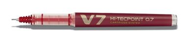 Tintenroller Hi-Tecpoint V7, 0,4mm, rot, Kappenmodell, mit Flüssig