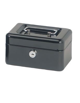 Geldkassette 152x125x81mm schwarz Sicherheitszylinderschloss mit 2