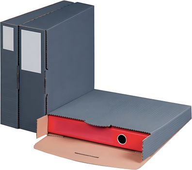 Ordnerversandbox für Ordner 50 - 80 mm, anthrazit, wiederverschließbar