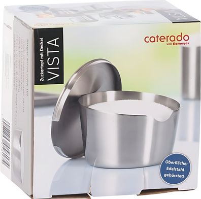 Zuckertopf mit Deckel VISTA, Edelstahl, gebürstet