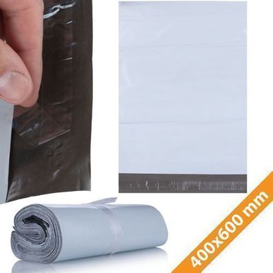 Rosfix Versandtaschen LDPE 400x600 mm – 100 Stk | Weiss, 50 µm Folie