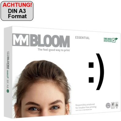 Kopierpapier Bloom Essential DIN A3, 80 g/qm, weiß, 500 Blatt
