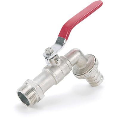 REHAU Wasserhahn mit Kugelventil 1/2 Zoll Messing matt verchromt